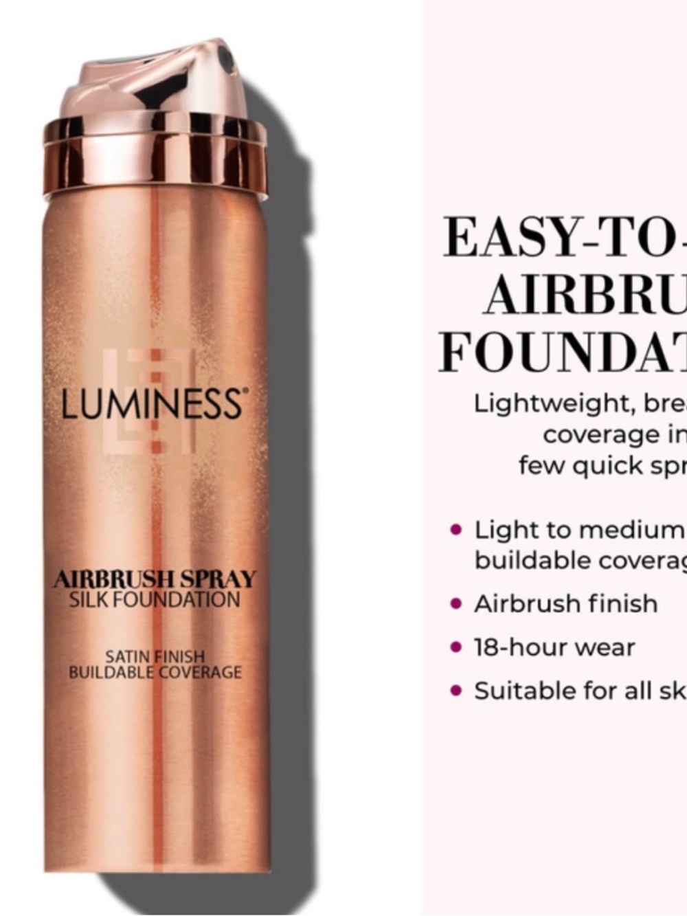Luminess Airbrush Spray Silk Foundation (x2) + Hydrating Primer Warm 070 Kit - Picture 2 of 8